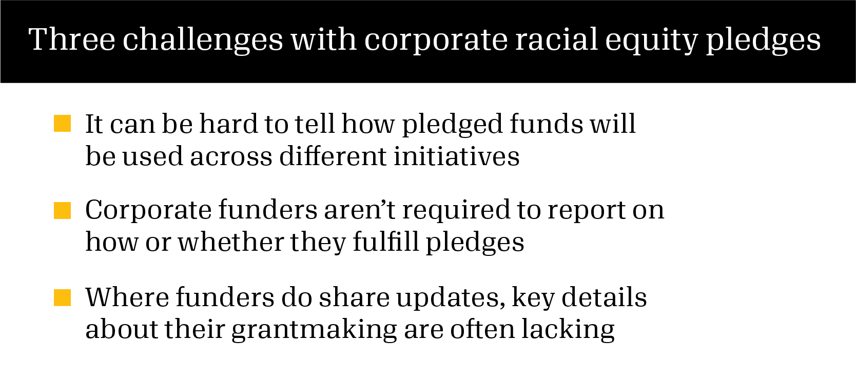 Explanation of three challenges with corporate racial equity pledges