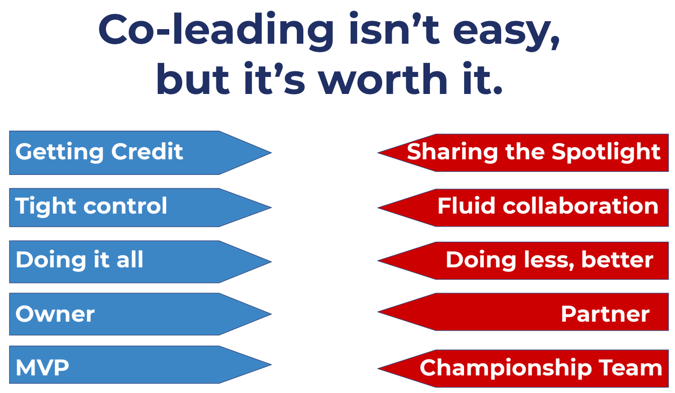 Co-leading isn't easy, but it's worth it