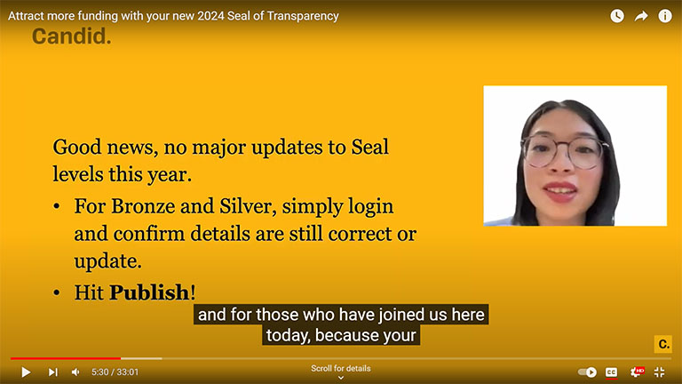 Wynne Chan outlines the steps to maintain or upgrade to Bronze and Silver Seals.